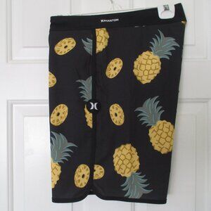 Hurley Phantom Mens Stretch Black Pineapple Swim Board Short NWOT - Size 34W